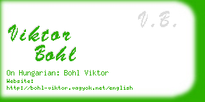 viktor bohl business card